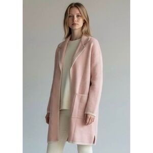 NEW Pink Knit Oversized Small Open Front‎ Long Cardigan Sweater Blazer